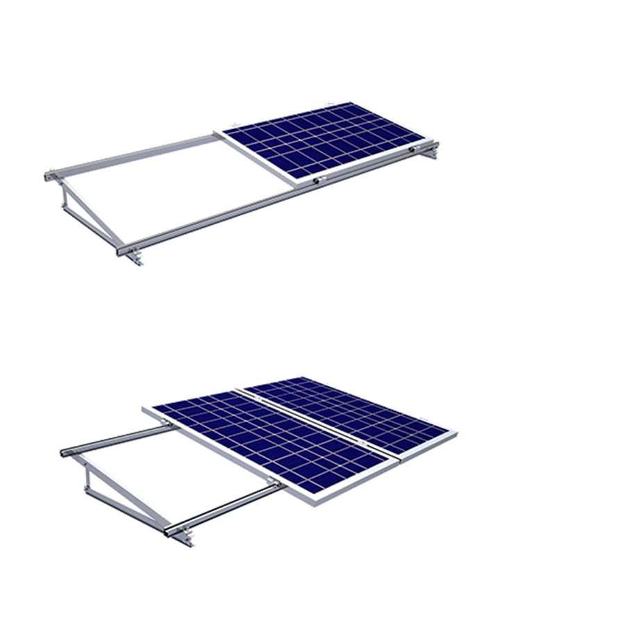 Soporte de montaje Solar de aluminio, Bastidores de montaje PV en la azotea, sistemas de energía Solar montaje Flexible